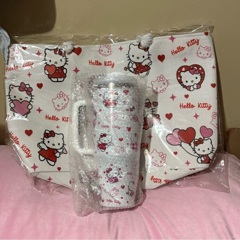 Easter sale! Hello Kitty Tote Bag and 40oz stainless steel Tumbler Set new